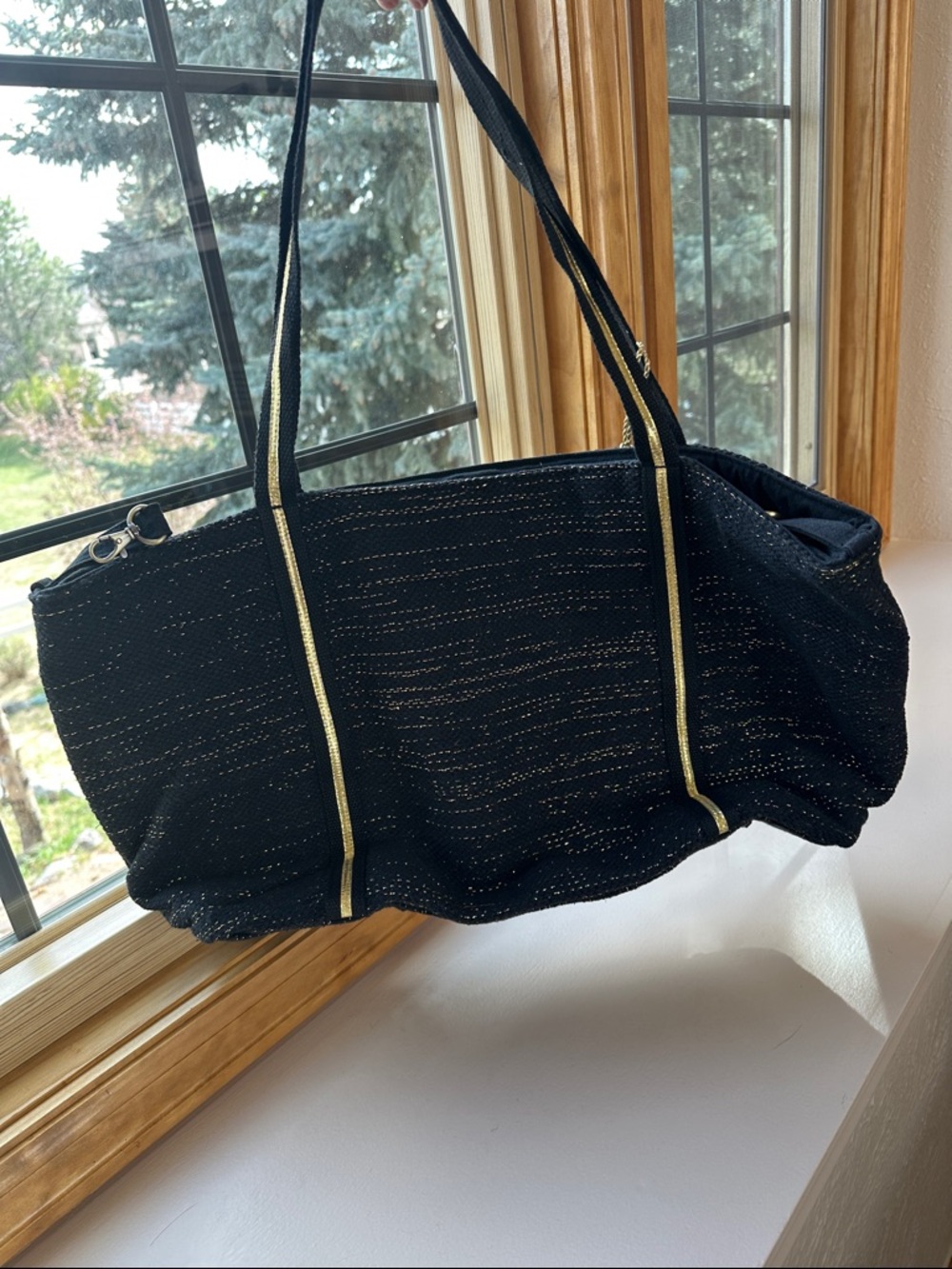 NWT America & Beyond Luxe Love Tote - Hand Beaded Large Black Tote - Picture 10 of 11